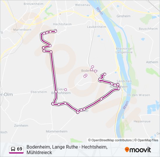 69 Bus Line Map