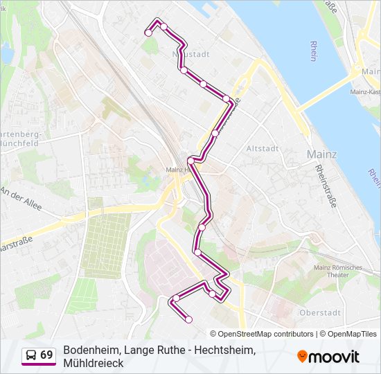 69 Bus Line Map