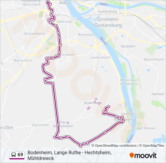 69 Bus Line Map