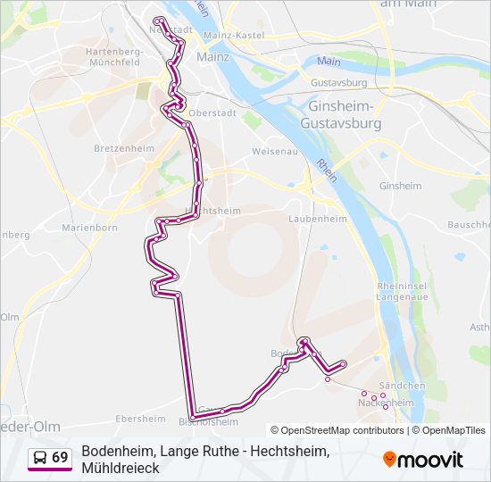 69 Bus Line Map