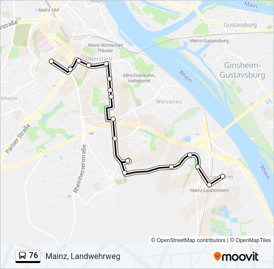 76 Bus Line Map
