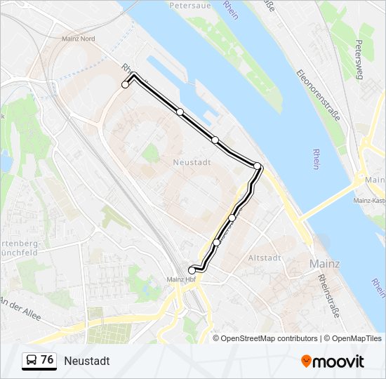 76 Bus Line Map