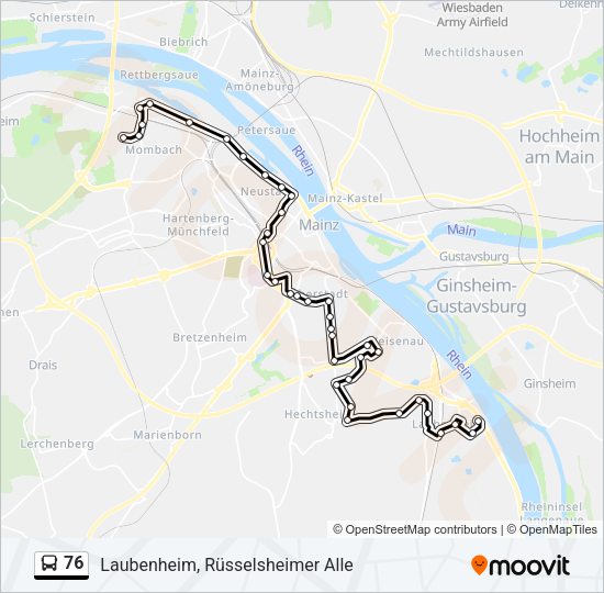 76 Bus Line Map