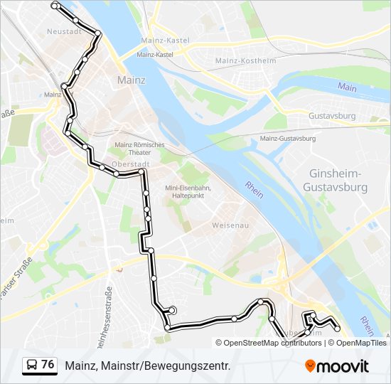 76 Bus Line Map