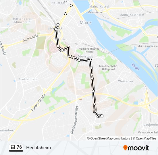 76 Bus Line Map