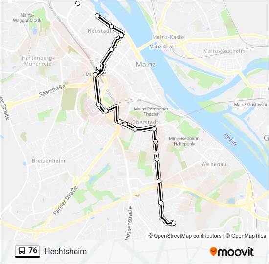 76 Bus Line Map