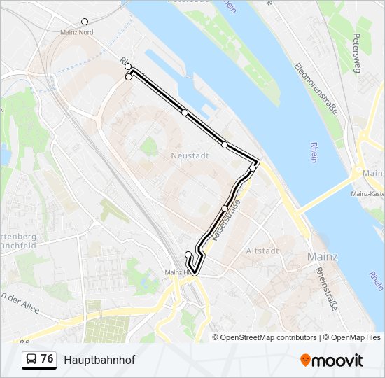 76 Bus Line Map