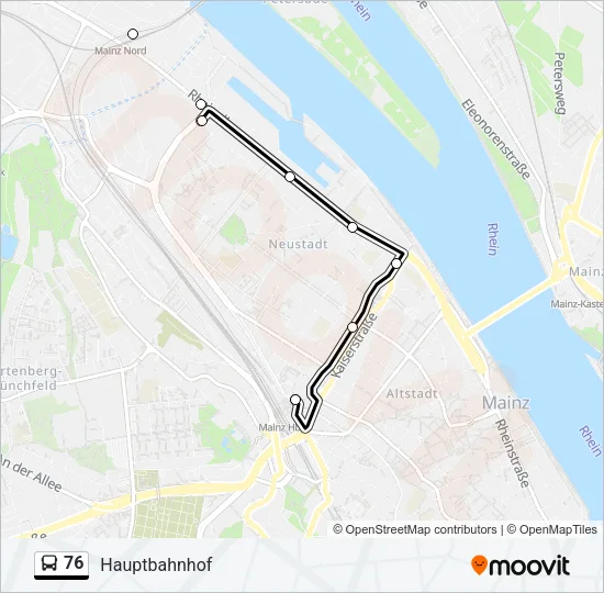 76 Bus Line Map