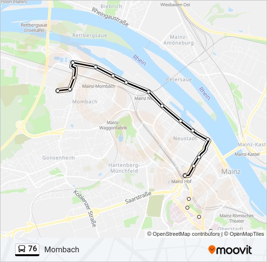 76 Bus Line Map