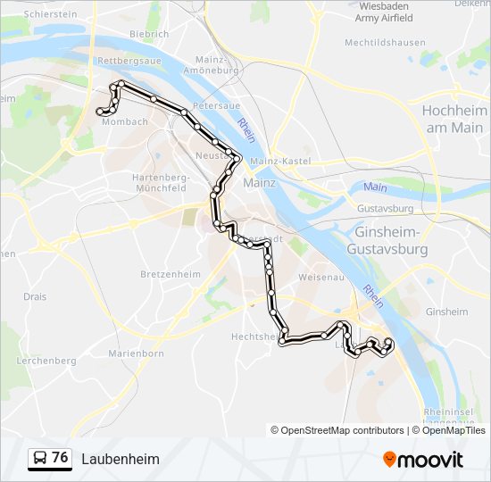 76 Bus Line Map