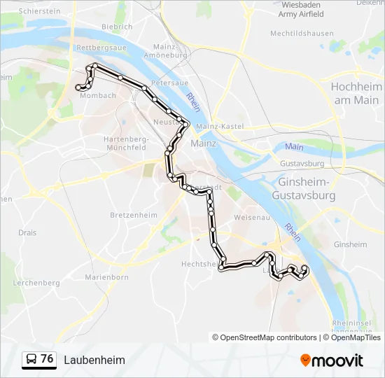 76 Bus Line Map