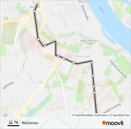 76 Bus Line Map