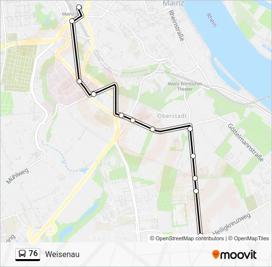 76 Bus Line Map