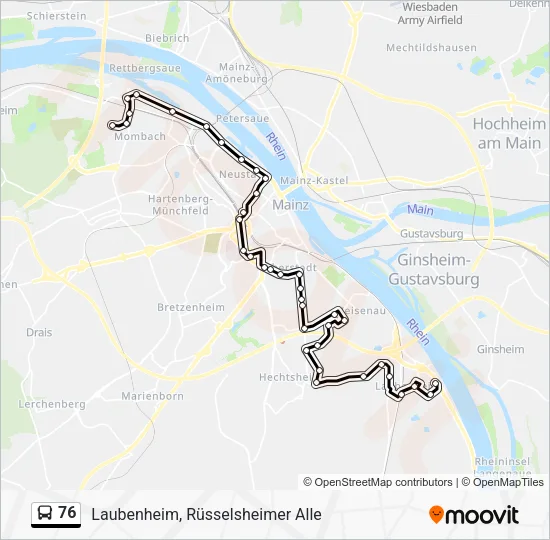 76 Bus Line Map