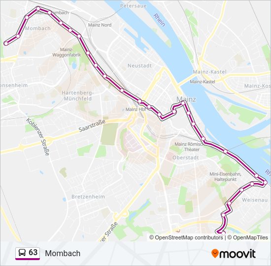 63 Bus Line Map