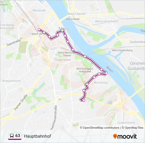 63 Bus Line Map