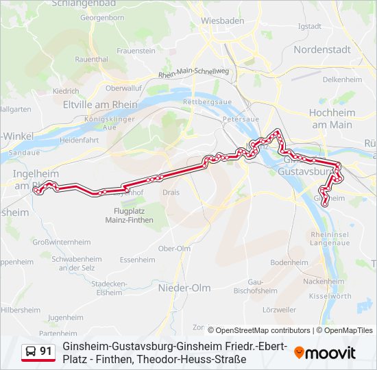 91 Bus Line Map