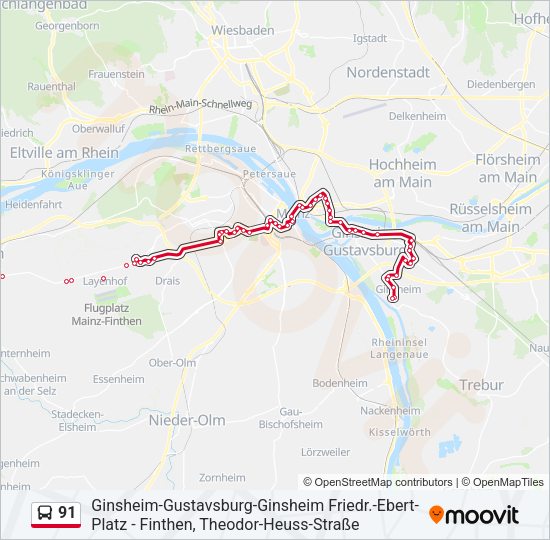 91 Bus Line Map
