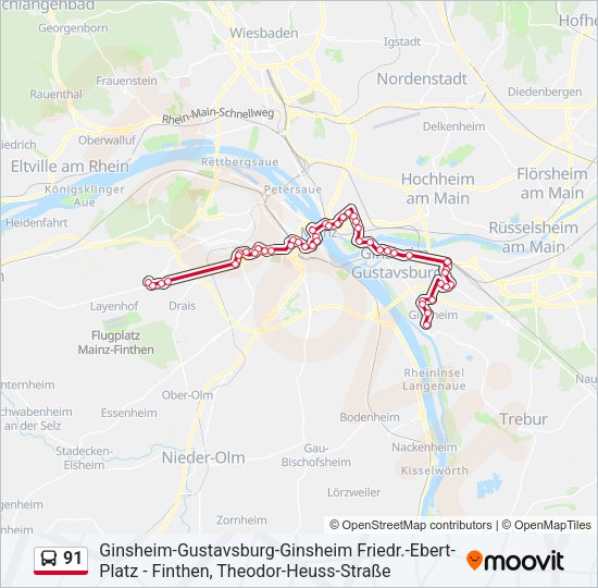 91 Bus Line Map
