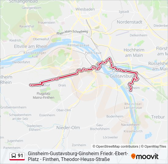 91 Bus Line Map