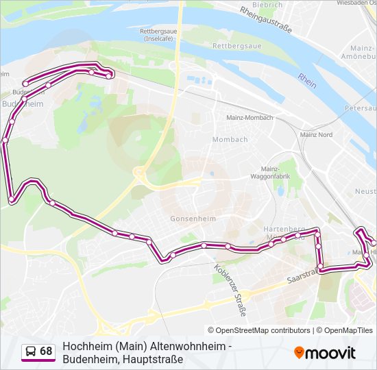 68 Bus Line Map