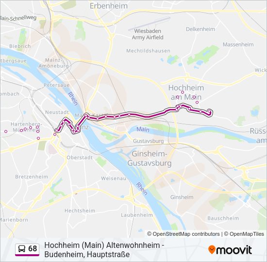 68 Bus Line Map