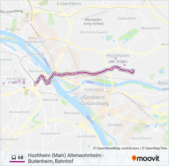 68 Bus Line Map