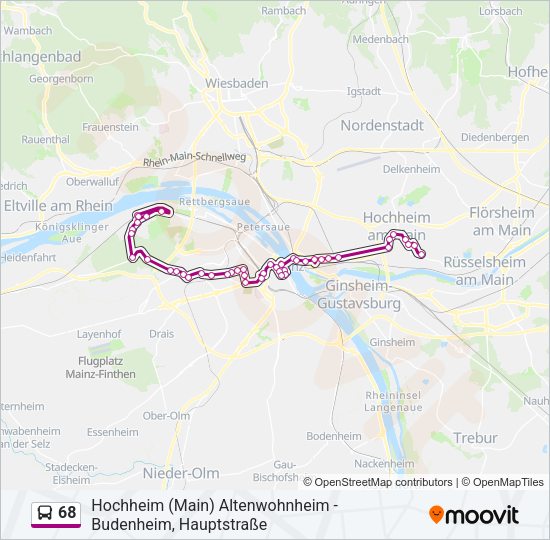 68 Bus Line Map