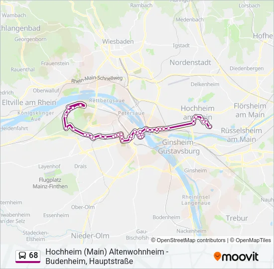 68 Bus Line Map