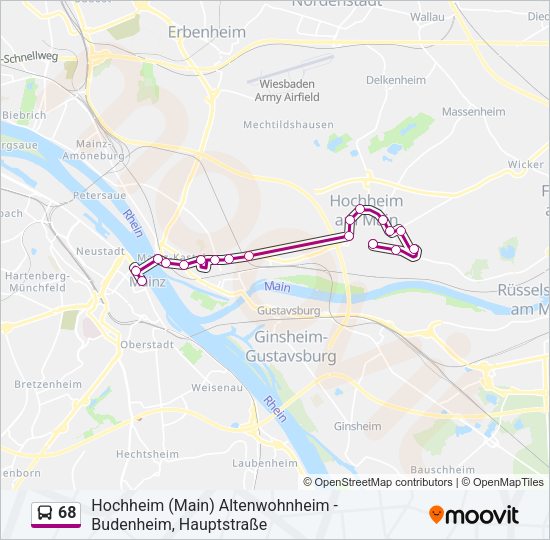 68 Bus Line Map