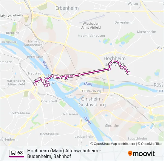 68 Bus Line Map