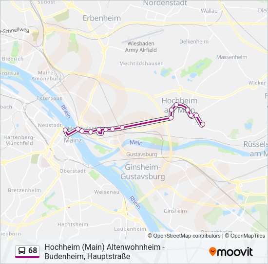 68 Bus Line Map