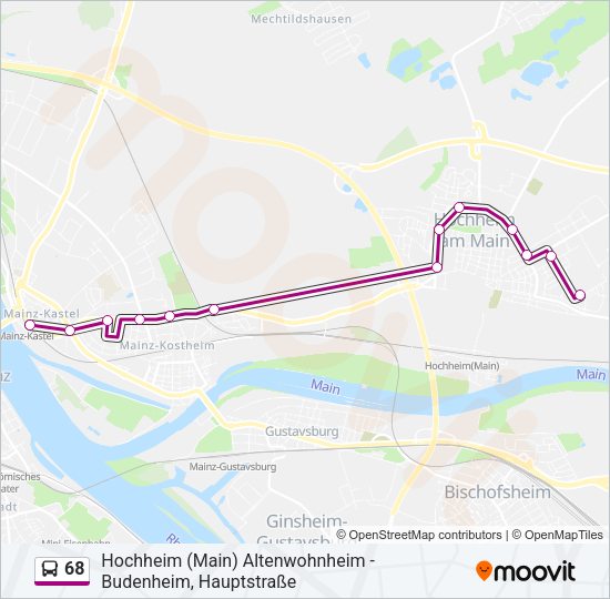 68 Bus Line Map