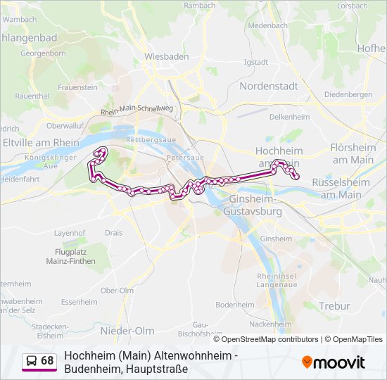 68 Bus Line Map