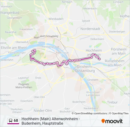 68 Bus Line Map
