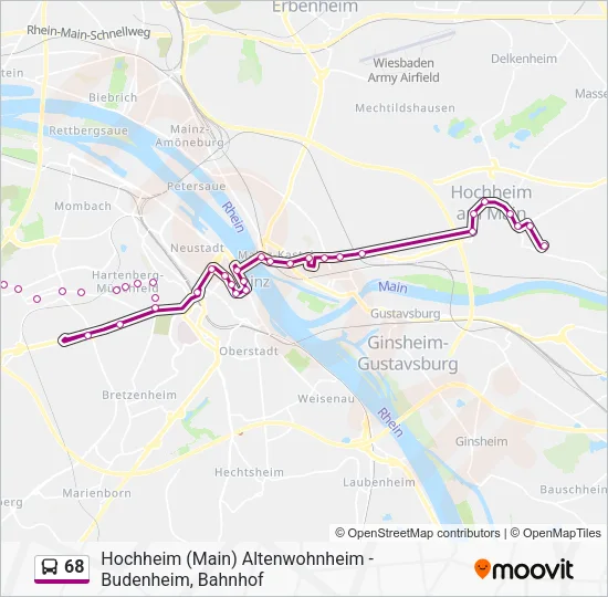 68 Bus Line Map