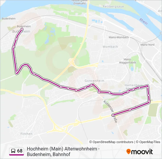 68 Bus Line Map