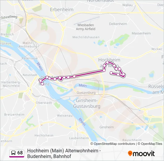 68 Bus Line Map