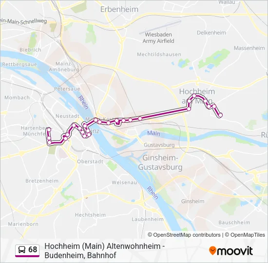 68 Bus Line Map