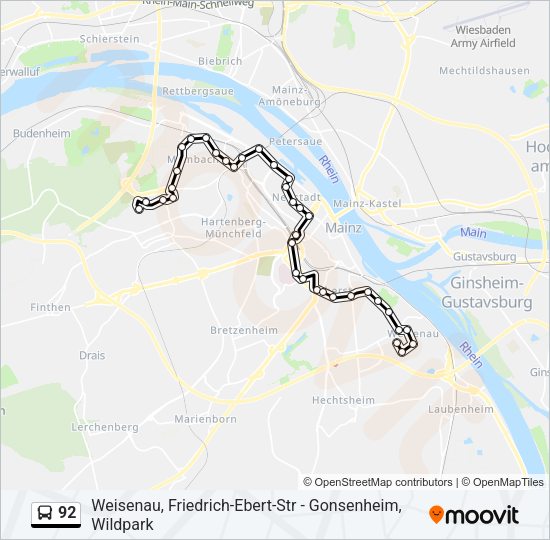 92 Bus Line Map