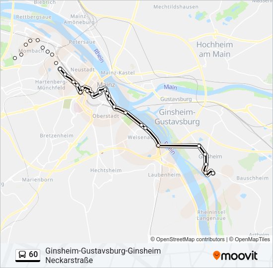 Buslinie 60 Karte