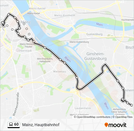 60 Bus Line Map