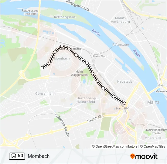 60 Bus Line Map