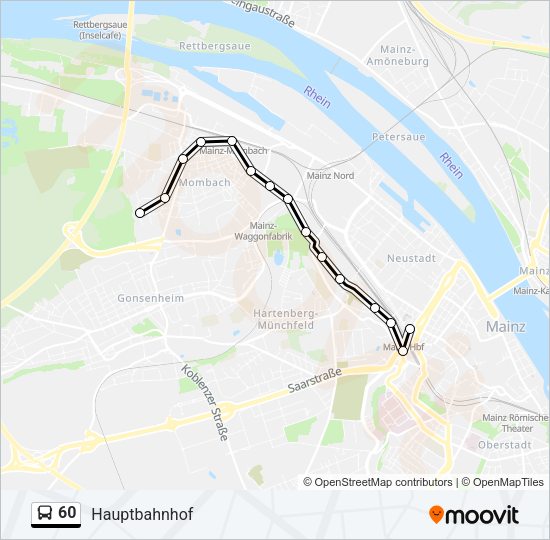 60 Bus Line Map