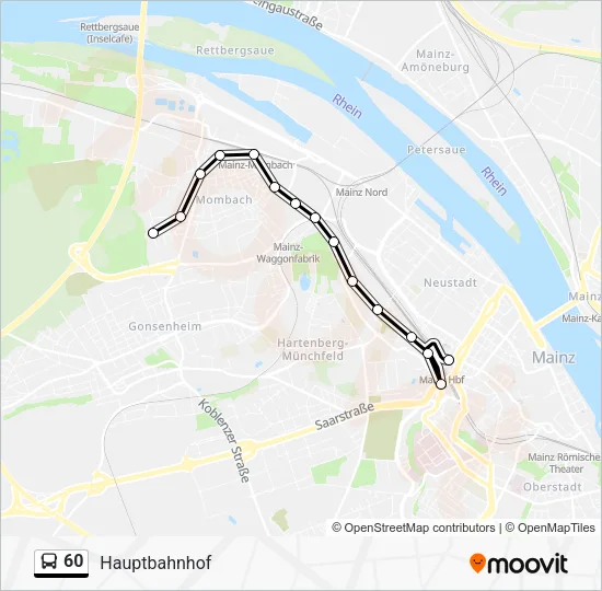 60 Bus Line Map