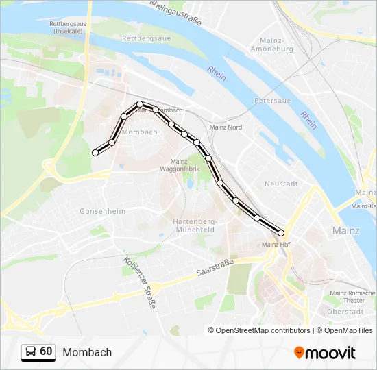 60 Bus Line Map