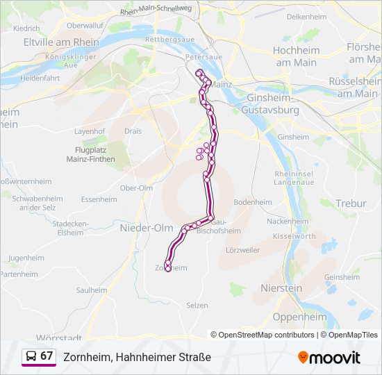 67 Bus Line Map