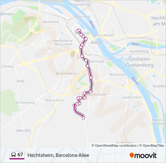 67 Bus Line Map