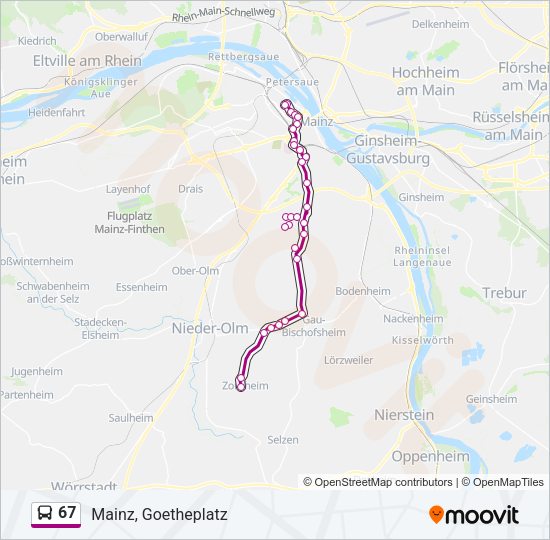 67 Bus Line Map