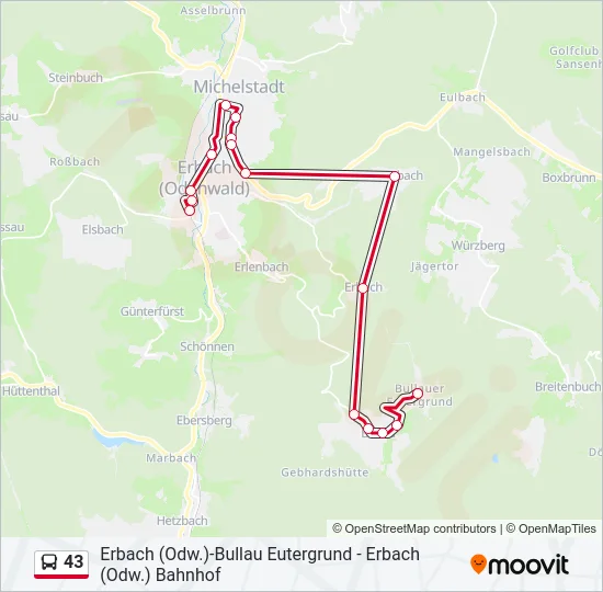 43 Bus Line Map